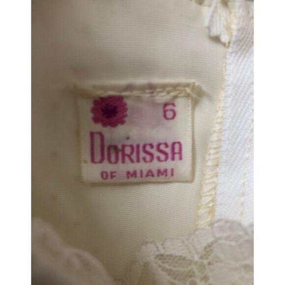 Dorissa of Miami vintage swiss dot pleated cream dress with lace aged 6 - Picture 11 of 12